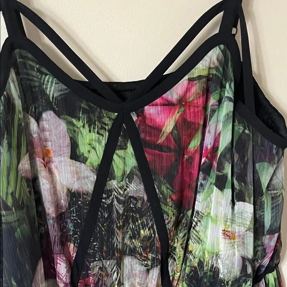 Lane Bryant Black Floral Strappy Maxi Dress - Picture 4 of 7